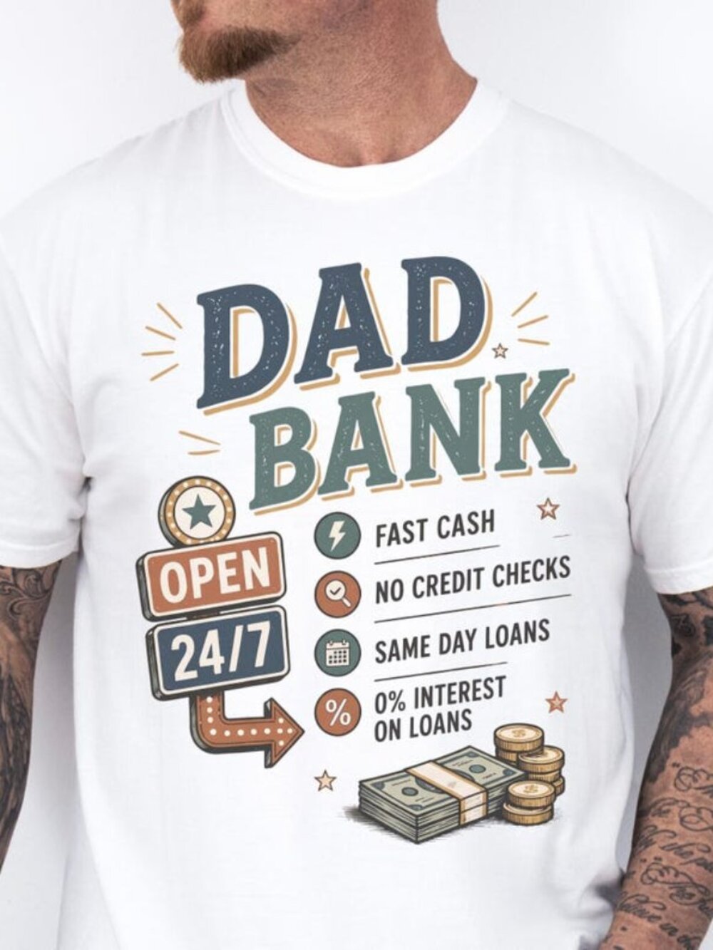 Funny Dad Shirt Dad Bank Shirt Fathers Day Shirt Dad Gift